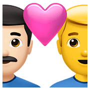👨🏻‍❤️‍👨 Emoji Liebespaar - Mann: helle Hautfarbe, Hombre Apple iOS 14.5.