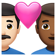 👨🏻‍❤️‍👨🏾 Emoji Pareja Enamorada - Hombre: Tono De Piel Claro, Hombre: Tono De Piel Oscuro Medio en Apple iOS 14.5.