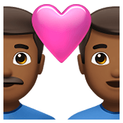 👨🏾‍❤️‍👨🏾 Emoji Liebespaar - Mann: mitteldunkle Hautfarbe, Mann: mitteldunkle Hautfarbe Apple iOS 14.5.