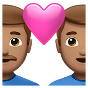 👨🏽‍❤️‍👨🏽 Emoji Casal Apaixonado - Homem: Pele Morena, Homem: Pele Morena na Apple iOS 14.5.
