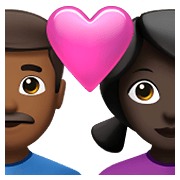 👨🏾‍❤️‍👩🏿 Emoji Pareja Enamorada - Hombre: Tono De Piel Oscuro Medio, Mujer: Tono De Piel Oscuro en Apple iOS 14.5.