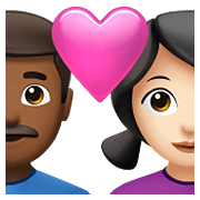 👨🏾‍❤️‍👩🏻 Emoji Liebespaar - Mann: mitteldunkle Hautfarbe, Frau: helle Hautfarbe Apple iOS 14.5.