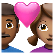 Émoji 👨🏾‍❤️‍👩🏽 Couple Avec Cœur - Homme: Peau Mate, Femme: Peau Légèrement Mate sur Apple iOS 14.5.