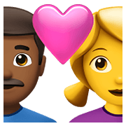 Émoji 👨🏾‍❤️‍👩 Couple Avec Cœur - Homme: Peau Mate, Femme sur Apple iOS 14.5.