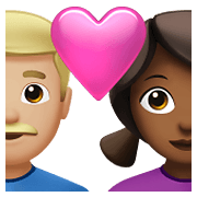 Émoji 👨🏼‍❤️‍👩🏾 Couple Avec Cœur - Homme: Peau Moyennement Claire, Femme: Peau Mate sur Apple iOS 14.5.