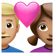 Emoji 👨🏼‍❤️‍👩🏽 Coppia Con Cuore - Uomo: Carnagione Abbastanza Chiara, Donna: Carnagione Olivastra su Apple iOS 14.5.