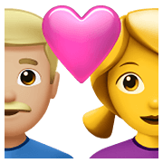 👨🏼‍❤️‍👩 Emoji Liebespaar - Mann: mittelhelle Hautfarbe, Frau Apple iOS 14.5.
