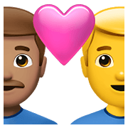 Émoji 👨🏽‍❤️‍👨 Couple Avec Cœur - Homme: Peau Légèrement Mate, Hombre sur Apple iOS 14.5.