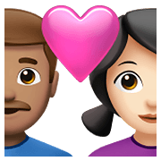 Emoji 👨🏽‍❤️‍👩🏻 Coppia Con Cuore - Uomo: Carnagione Olivastra, Donna: Carnagione Chiara su Apple iOS 14.5.
