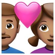 Emoji 👨🏽‍❤️‍👩🏽 Coppia Con Cuore - Uomo: Carnagione Olivastra, Donna: Carnagione Olivastra su Apple iOS 14.5.