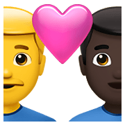 👨‍❤️‍👨🏿 Emoji Casal Apaixonado - Homem, Homem: Pele Escura na Apple iOS 14.5.