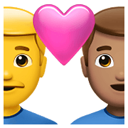👨‍❤️‍👨🏽 Emoji Pareja Enamorada - Hombre, Hombre: Tono De Piel Medio en Apple iOS 14.5.