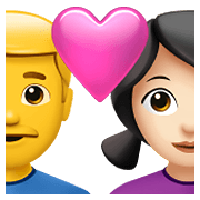 👨‍❤️‍👩🏻 Emoji Casal Apaixonado - Homem, Mulher: Pele Clara na Apple iOS 14.5.
