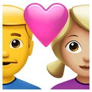Émoji 👨‍❤️‍👩🏼 Couple Avec Cœur - Homme, Femme: Peau Moyennement Claire sur Apple iOS 14.5.