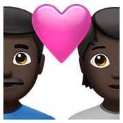 👨🏿‍❤️‍🧑🏿 Emoji Casal Apaixonado: Homem, Pessoa, Pele Escura na Apple iOS 14.5.