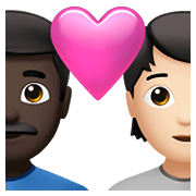 👨🏿‍❤️‍🧑🏻 Emoji Casal Apaixonado: Homem, Pessoa, Pele Escura, Pele Clara na Apple iOS 14.5.
