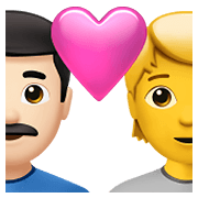 👨🏻‍❤️‍🧑 Emoji Liebespaar: Mannn, Person, helle Hautfarbe, Kein Hautton Apple iOS 14.5.