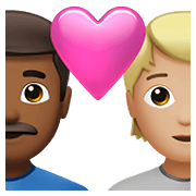 👨🏾‍❤️‍🧑🏼 Emoji Casal Apaixonado: Homem, Pessoa, Pele Morena Escura, Pele Morena Clara na Apple iOS 14.5.