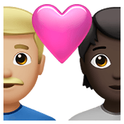 👨🏼‍❤️‍🧑🏿 Emoji Liebespaar: Mannn, Person, mittelhelle Hautfarbe, dunkle Hautfarbe Apple iOS 14.5.