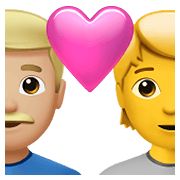 👨🏼‍❤️‍🧑 Emoji Liebespaar: Mannn, Person, mittelhelle Hautfarbe, Kein Hautton Apple iOS 14.5.
