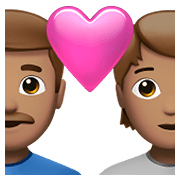 👨🏽‍❤️‍🧑🏽 Emoji Liebespaar: Mannn, Person, mittlere Hautfarbe Apple iOS 14.5.
