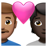 Émoji 👨🏽‍❤️‍🧑🏿 Couple Avec Cœur: Homme, Personne, Peau Légèrement Mate, Peau Foncée sur Apple iOS 14.5.
