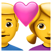 Emoji 👨‍❤️‍👩 Pareja con corazón - Uomo, Donna su Apple iOS 14.5.