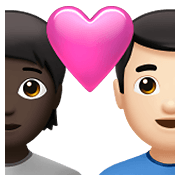 🧑🏿‍❤️‍👨🏻 Emoji Liebespaar: Person, Mannn, dunkle Hautfarbe, helle Hautfarbe Apple iOS 14.5.