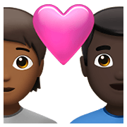 🧑🏾‍❤️‍👨🏿 Emoji Pareja Enamorada: Persona, Hombre, Tono De Piel Oscuro Medio, Tono De Piel Oscuro en Apple iOS 14.5.