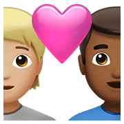 Émoji 🧑🏼‍❤️‍👨🏾 Couple Avec Cœur: Personne, Homme, Peau Moyennement Claire, Peau Mate sur Apple iOS 14.5.