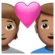 🧑🏽‍❤️‍👨🏽 Emoji Casal Apaixonado: Pessoa, Homem, Pele Morena na Apple iOS 14.5.