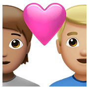 🧑🏽‍❤️‍👨🏼 Emoji Pareja Enamorada: Persona, Hombre, Tono De Piel Medio, Tono De Piel Claro Medio en Apple iOS 14.5.