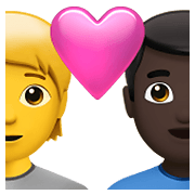 🧑‍❤️‍👨🏿 Emoji Pareja Enamorada: Persona, Hombre, Sin tono de piel, Tono De Piel Oscuro en Apple iOS 14.5.