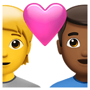Emoji 🧑‍❤️‍👨🏾 Coppia Con Cuore: persona, uomo, Nessun tono della pelle, Carnagione Abbastanza Scura su Apple iOS 14.5.