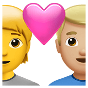 🧑‍❤️‍👨🏼 Emoji Liebespaar: Person, Mannn, Kein Hautton, mittelhelle Hautfarbe Apple iOS 14.5.