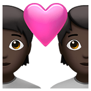 🧑🏿‍❤️‍🧑🏿 Emoji Liebespaar: Person, Person, dunkle Hautfarbe Apple iOS 14.5.