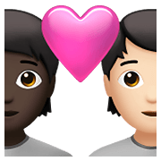 Émoji 🧑🏿‍❤️‍🧑🏻 Couple Avec Cœur: Personne, Personne, Peau Foncée, Peau Claire sur Apple iOS 14.5.