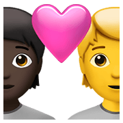 🧑🏿‍❤️‍🧑 Emoji Casal Apaixonado: Pessoa, Pessoa, Pele Escura, Sem tom de pele na Apple iOS 14.5.