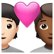 🧑🏻‍❤️‍🧑🏾 Emoji Liebespaar: Person, Person, helle Hautfarbe, mitteldunkle Hautfarbe Apple iOS 14.5.