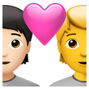 Emoji 🧑🏻‍❤️‍🧑 Coppia Con Cuore: persona, persona, Carnagione Chiara, Nessun tono della pelle su Apple iOS 14.5.