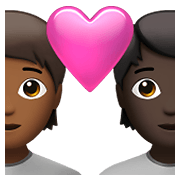 🧑🏾‍❤️‍🧑🏿 Emoji Pareja Enamorada: Persona, Persona, Tono De Piel Oscuro Medio, Tono De Piel Oscuro en Apple iOS 14.5.