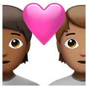 Émoji 🧑🏾‍❤️‍🧑🏽 Couple Avec Cœur: Personne, Personne, Peau Mate, Peau Légèrement Mate sur Apple iOS 14.5.