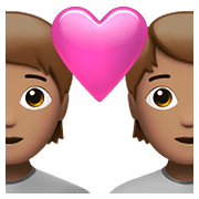 Émoji 🧑🏽‍❤️‍🧑🏽 Couple Avec Cœur: Personne, Personne, Peau Légèrement Mate sur Apple iOS 14.5.