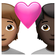 🧑🏽‍❤️‍🧑🏿 Emoji Liebespaar: Person, Person, mittlere Hautfarbe, dunkle Hautfarbe Apple iOS 14.5.