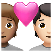 🧑🏽‍❤️‍🧑🏻 Emoji Pareja Enamorada: Persona, Persona, Tono De Piel Medio, Tono De Piel Claro en Apple iOS 14.5.