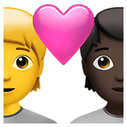 🧑‍❤️‍🧑🏿 Emoji Liebespaar: Person, Person, Kein Hautton, dunkle Hautfarbe Apple iOS 14.5.