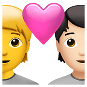 🧑‍❤️‍🧑🏻 Emoji Pareja Enamorada: Persona, Persona, Sin tono de piel, Tono De Piel Claro en Apple iOS 14.5.