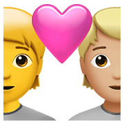 🧑‍❤️‍🧑🏼 Emoji Pareja Enamorada: Persona, Persona, Sin tono de piel, Tono De Piel Claro Medio en Apple iOS 14.5.