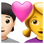 Émoji 🧑🏻‍❤️‍👩 Couple Avec Cœur: Personne, Femme, Peau Claire, Pas de teint sur Apple iOS 14.5.