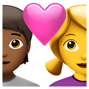 Emoji 🧑🏾‍❤️‍👩 Coppia Con Cuore: persona, Donna, Carnagione Abbastanza Scura, Nessun tono della pelle su Apple iOS 14.5.